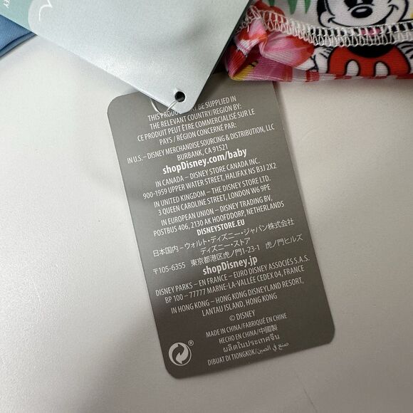 Disney Baby Mickey Mouse Hooded One Piece Tropical Swimsuit 3‑6M UPF 50+ NEW - Picture 5 of 12